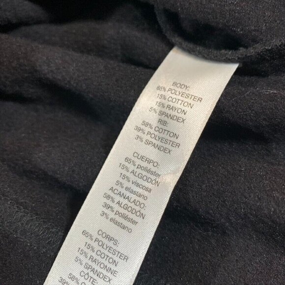 Chicos Weekends Womens XL Sweatshirt Black Full Zip Polyester Blend Lounge Relax - Picture 6 of 12